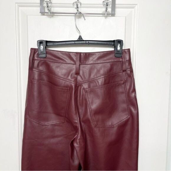 New Madewell The Plus Perfect Vintage Straight Jean Faux Leather in Cabernet 27 - Picture 9 of 14